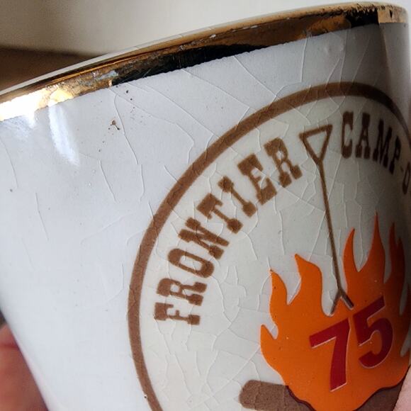 Boy Scouts Of America Mug Cup BSA Frontier Camp-O-Ball GNFC 1975 CRAZING See Pic - Picture 3 of 7